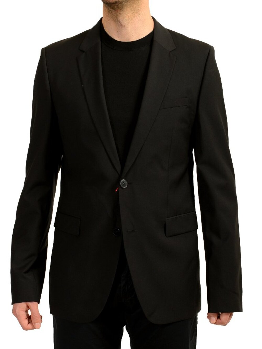Hugo Boss Men's "AerinS" Black 100% Wool Two Button Blazer US 42L IT 52L